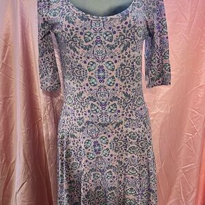 LuLaRoe Purple Pink Fit and Flare Dress